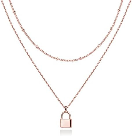 PAVOI 14K Gold Plated Layering Necklaces | Stylish Minimalist Design Pendant Necklaces | Butterfl... | Amazon (US)