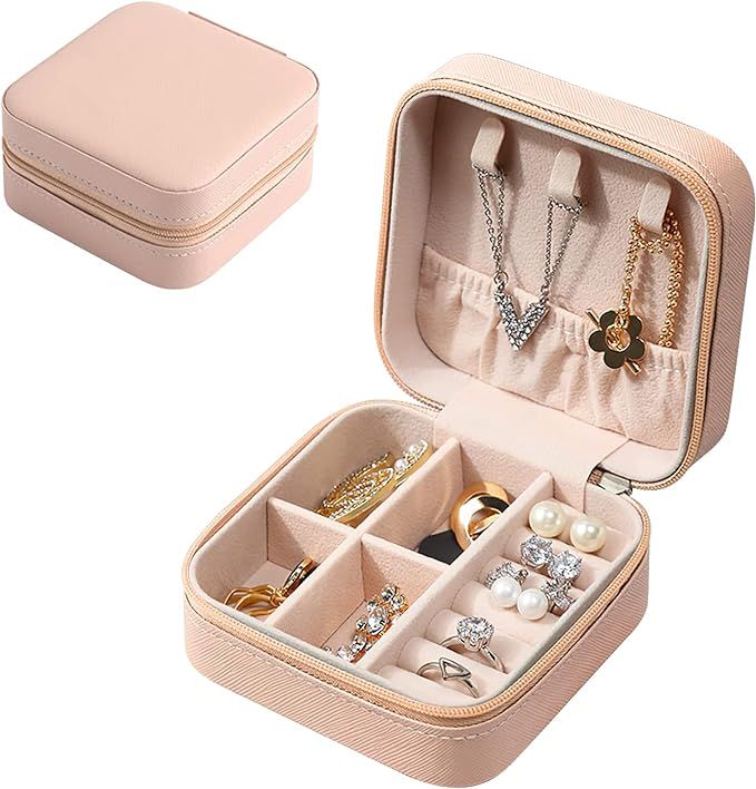 Eucomir Jewellery Box for Women, Mini Portable Jewelry Box Organiser,PU Leather Jewlerrying Displ... | Amazon (UK)