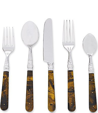 Southern Living Tortoise Stainless Steel 20-Piece Flatware Set | Dillard's