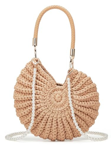 Jusavie Bohemia Crochet Handwoven Seashell Bag Women Summer Beach Bag Boho Evening Clutch Purses Shoulder Crossbody Bags 2026 | Amazon (US)