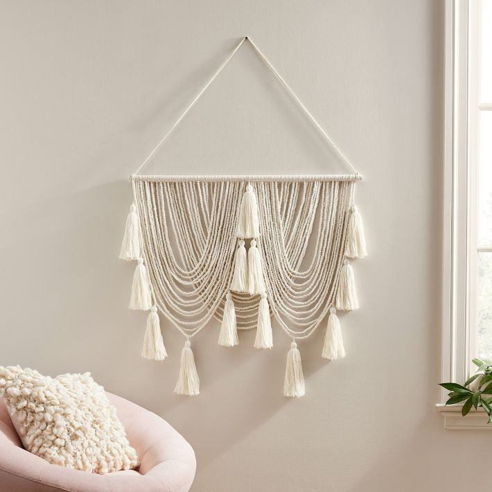 Wood Bead Hanging Wall Decor | Pottery Barn Teen