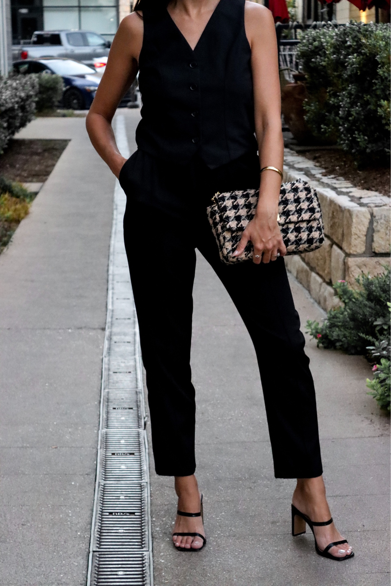 An effortlessly chic outfit styling casual trouser pants and a button up sleeveless vest for a European aesthetic - everything is from Amazon 

#LTKfindsunder50 #LTKstyletip