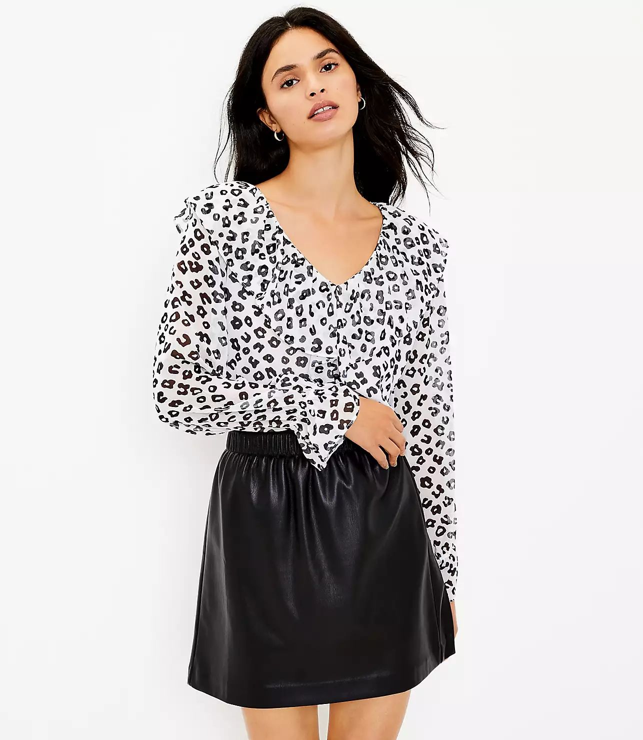 Faux Leather Paperbag Mini Skirt | LOFT