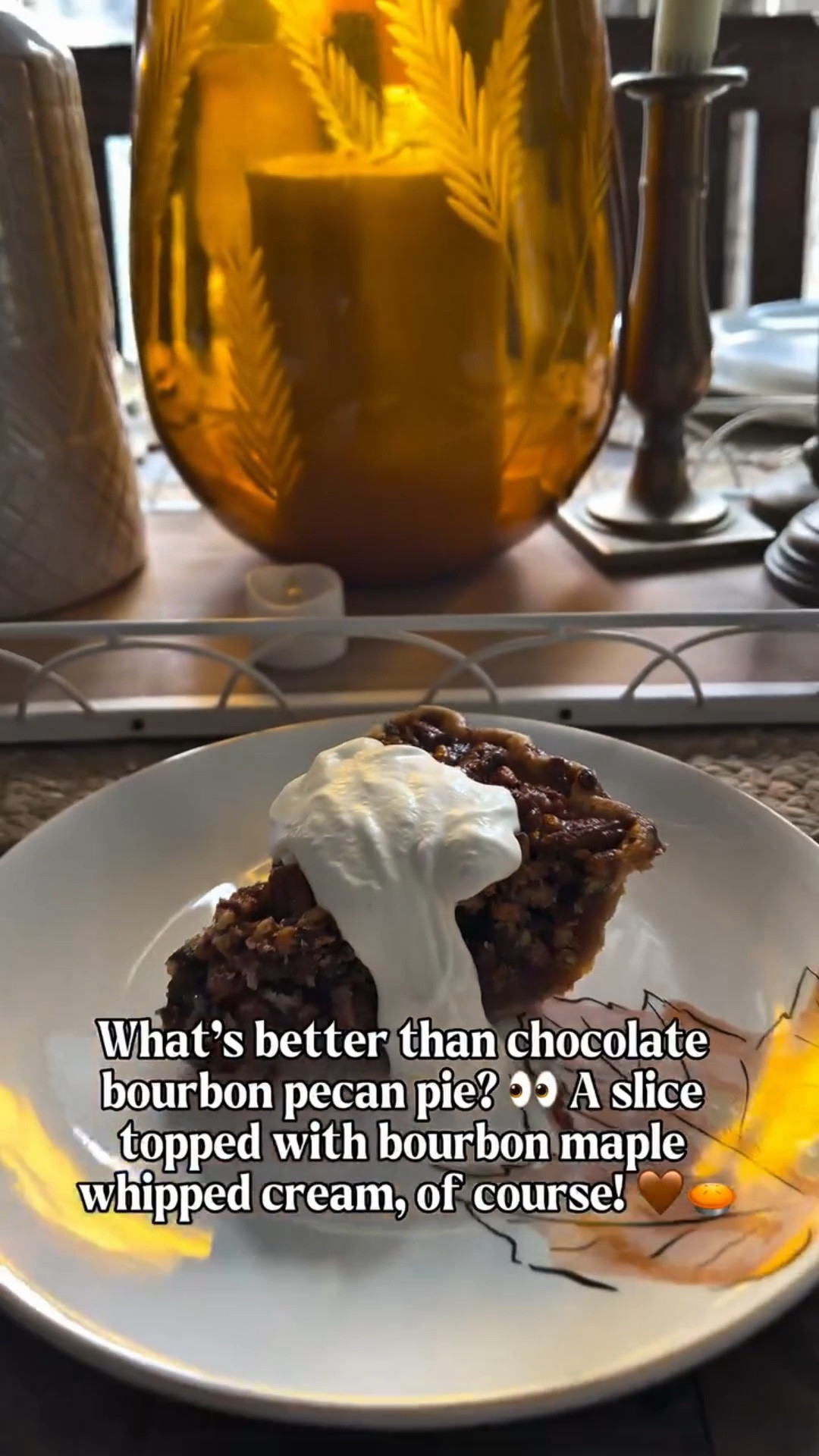 This rich, decadent chocolate pecan pie is surprisingly easy to make and puts the BEST twist on classic pecan pie. The bourbon adds just the right amount of warmth, while that homemade bourbon maple whipped cream takes every bite to the next level. 😍

It would be the PERFECT addition to your Thanksgiving dessert table or fall baking lineup! 🍂🦃

Save this for your Thanksgiving menu and comment “RECIPE” below and I’ll send it your way! 👇🏻

#LTKfoodie #LTKHome #LTKdayinmylife