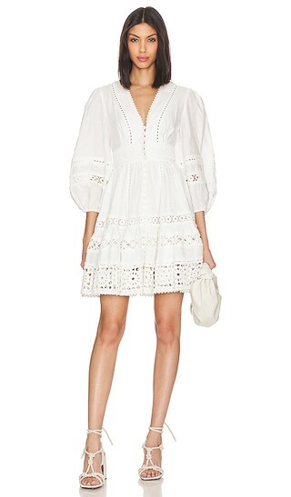 Devi Mini Dress in Ivory | Revolve Clothing (Global)