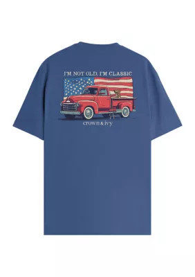 Crown & Ivy Men's Classic Patriotic Graphic T-Shirt, Blue, Medium | Belk