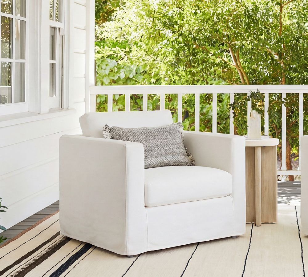 Jake Slipcovered Outdoor Lounge Chair | Pottery Barn (US)