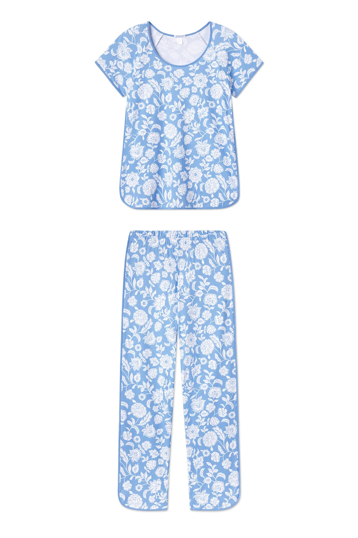 Pima Short-Long Set in Baltic Bouquet | Lake Pajamas
