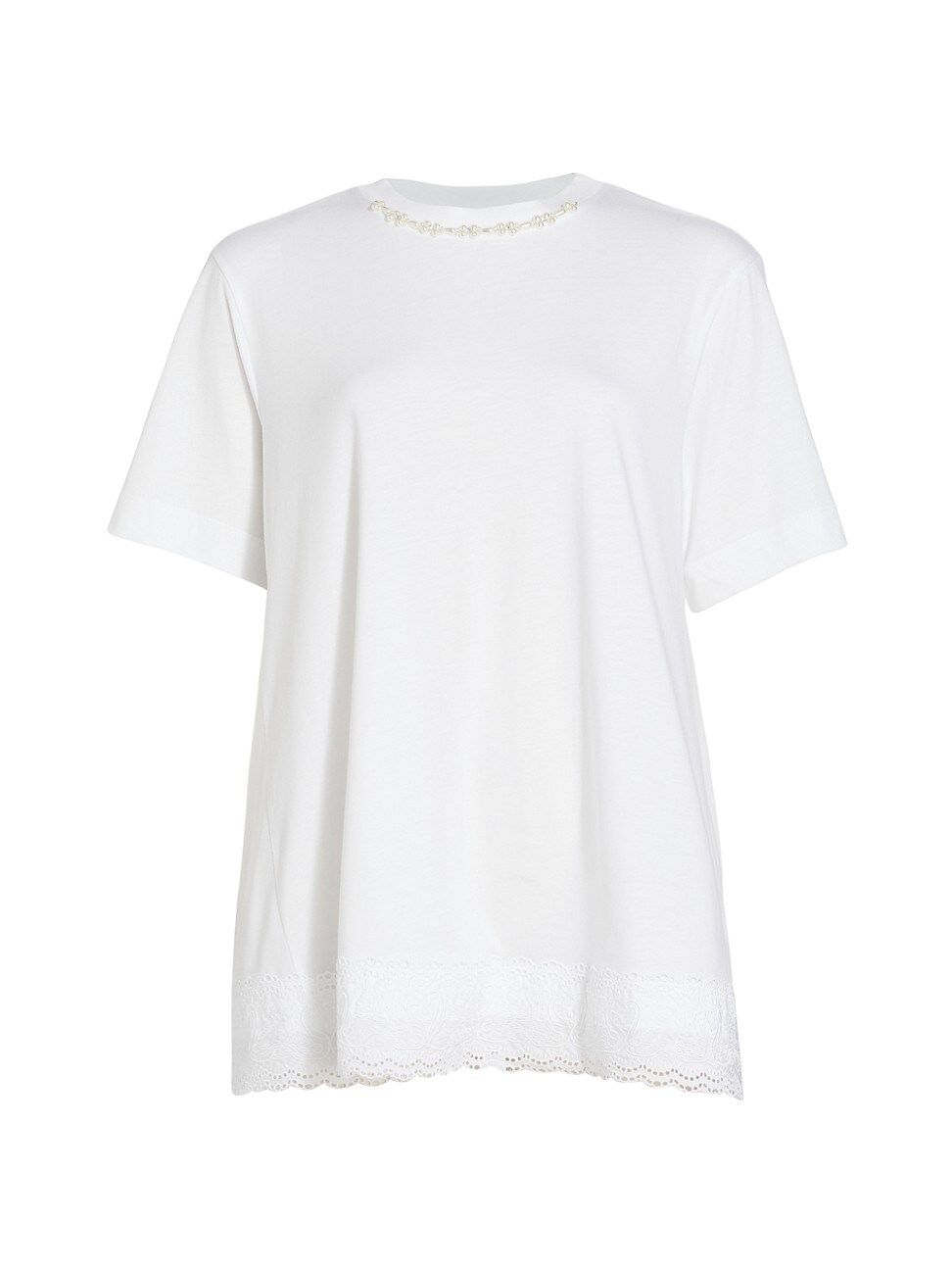 Beaded Jersey & Lace T-Shirt | Saks Fifth Avenue