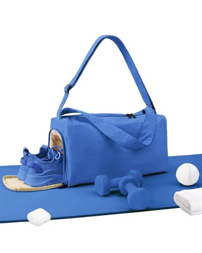 Small Gym Bag for Women with Shoes Compartment, Stylish Duffle Travel Bag for Plane, Lightweight Duffle Bag for Women & Men, Sport Gym Tote Bag with Wet Pocket for Yoga, Pilates, Swimming | Amazon (US)