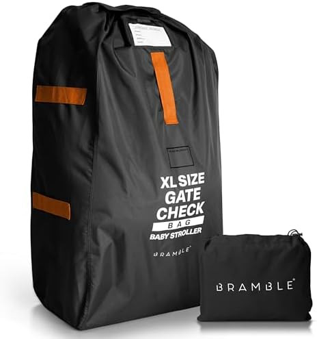Bramble Extra Large Gate Check Stroller Bag for Airplane - Stroller Storage Bag (Black, 47", 600D... | Amazon (US)