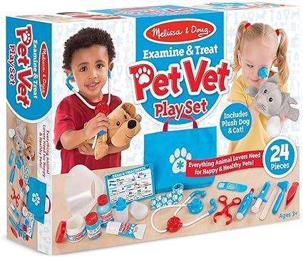 Melissa & Doug Examine and Treat Pet Vet Play Set (24 pcs) | Amazon (US)