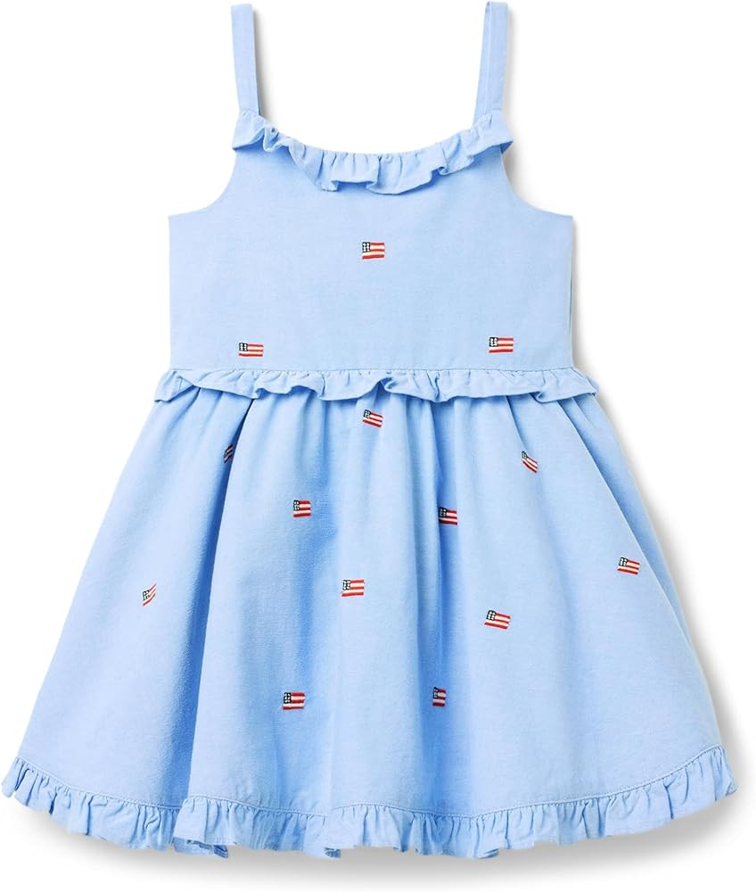 Janie and Jack Girls Embroidered Flag Dress (Toddler/Little Big Kid) | Amazon (US)