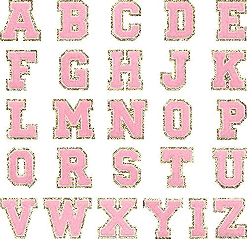 26 Pieces A-Z Glitters Patch Iron On Letters Sew On Embroidered Patches Varsity Chenille English ... | Amazon (CA)