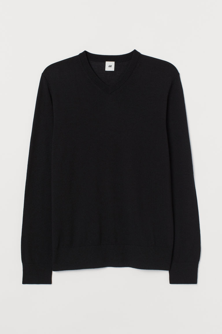 H & M - Pullover aus Merinowolle - Schwarz - Herren | H&M (DE, AT, CH, NL, FI)