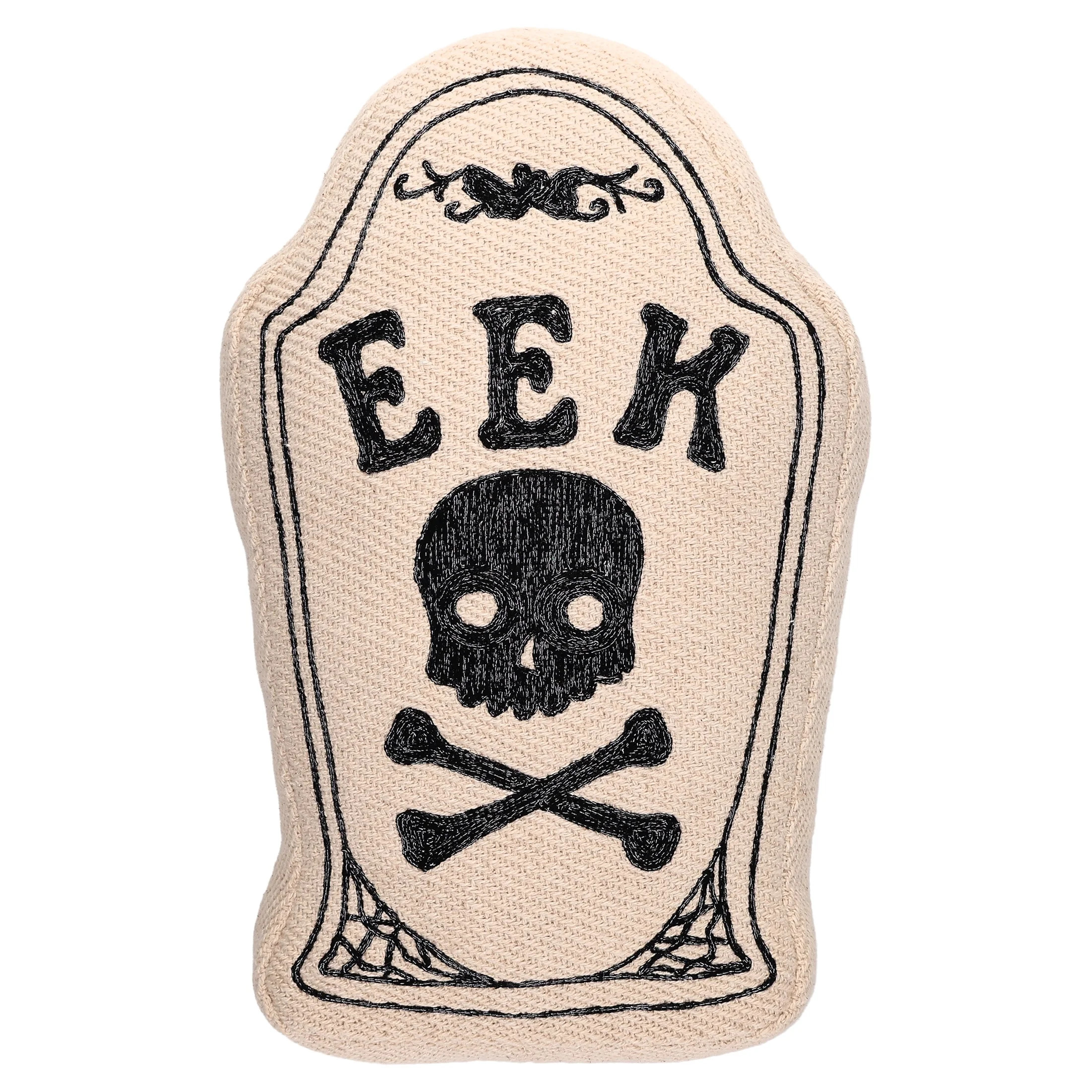 Eek Tombstone-Shaped Decorative Pillow, Black and Beige, 10" x 15", Halloween by Way To Celebrate | Walmart (US)