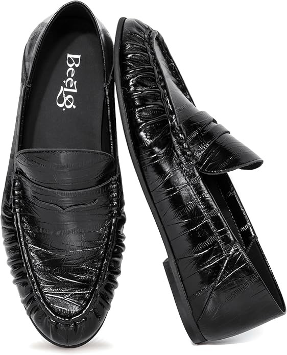 Penny Loafers for Women Suede Flats Shoes Casual Loafer Dressy Vintage Work Business Flat Shoe | Amazon (US)