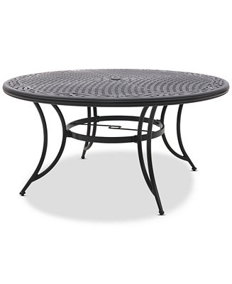 Wythburn Mix and Match 60" Round Cast Aluminum Outdoor Dining Table, Created for Macy's - Macy's | Macy's