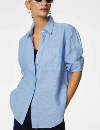 Linen Rich Collared Shirt | Marks & Spencer (UK)