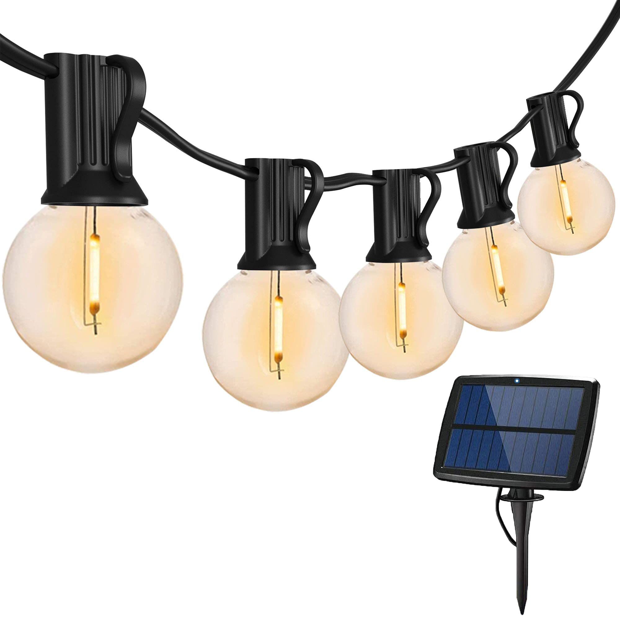 25Feet Solar String Lights Outdoor Patio Lights Solar Powered Waterproof G40 Globe Hanging Lights wi | Amazon (US)