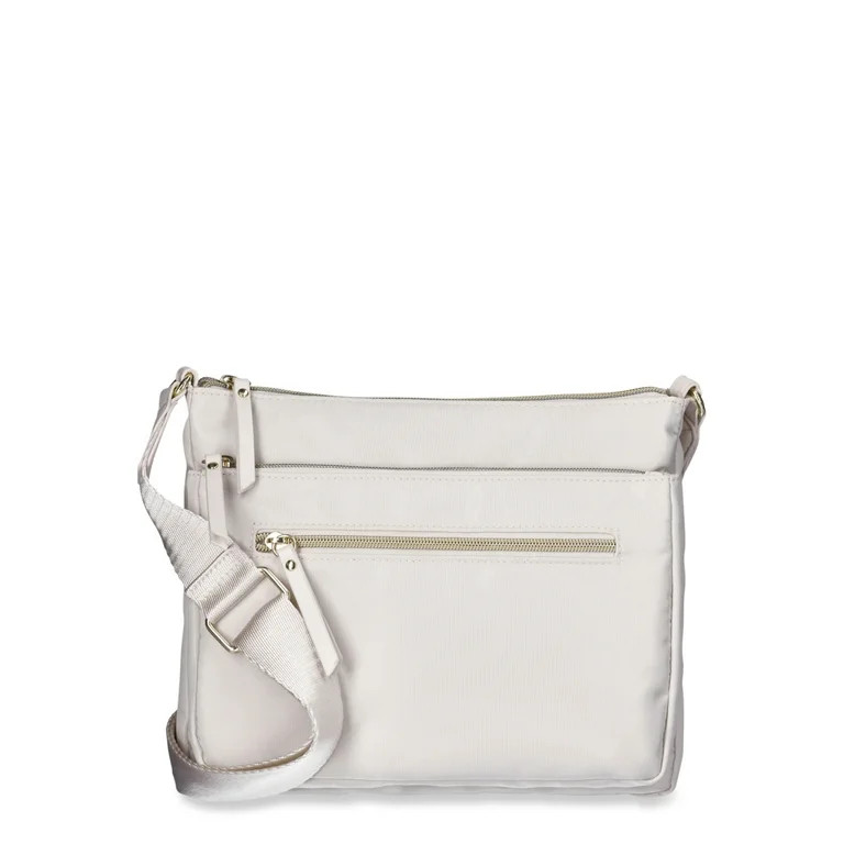Time and Tru Women's Nylon Pine Crossbody, Pearly White | Walmart (US)