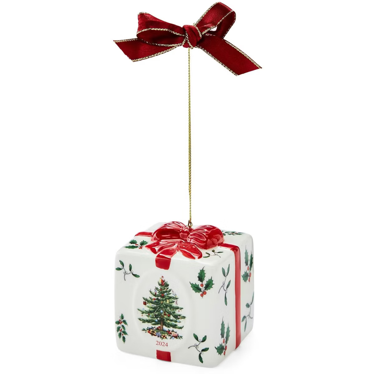 Spode Christmas Tree Gift Box Ornament - Festive Holiday Decoration, Novelty Bauble for Seasonal ... | Target
