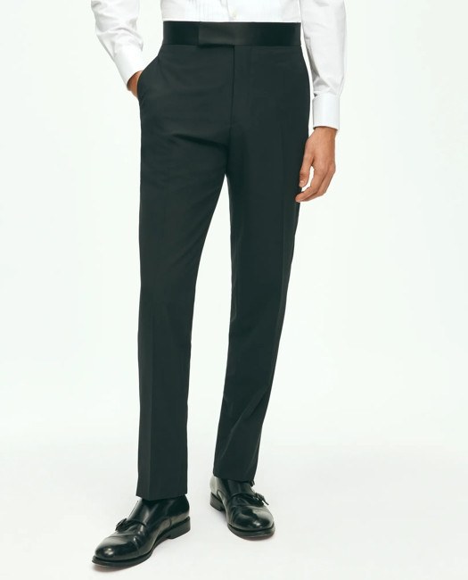 Brooks Brothers Men's Black Fleece Tuxedo Pants in Wool-Silk | Size 38 Regular | Brooks Brothers