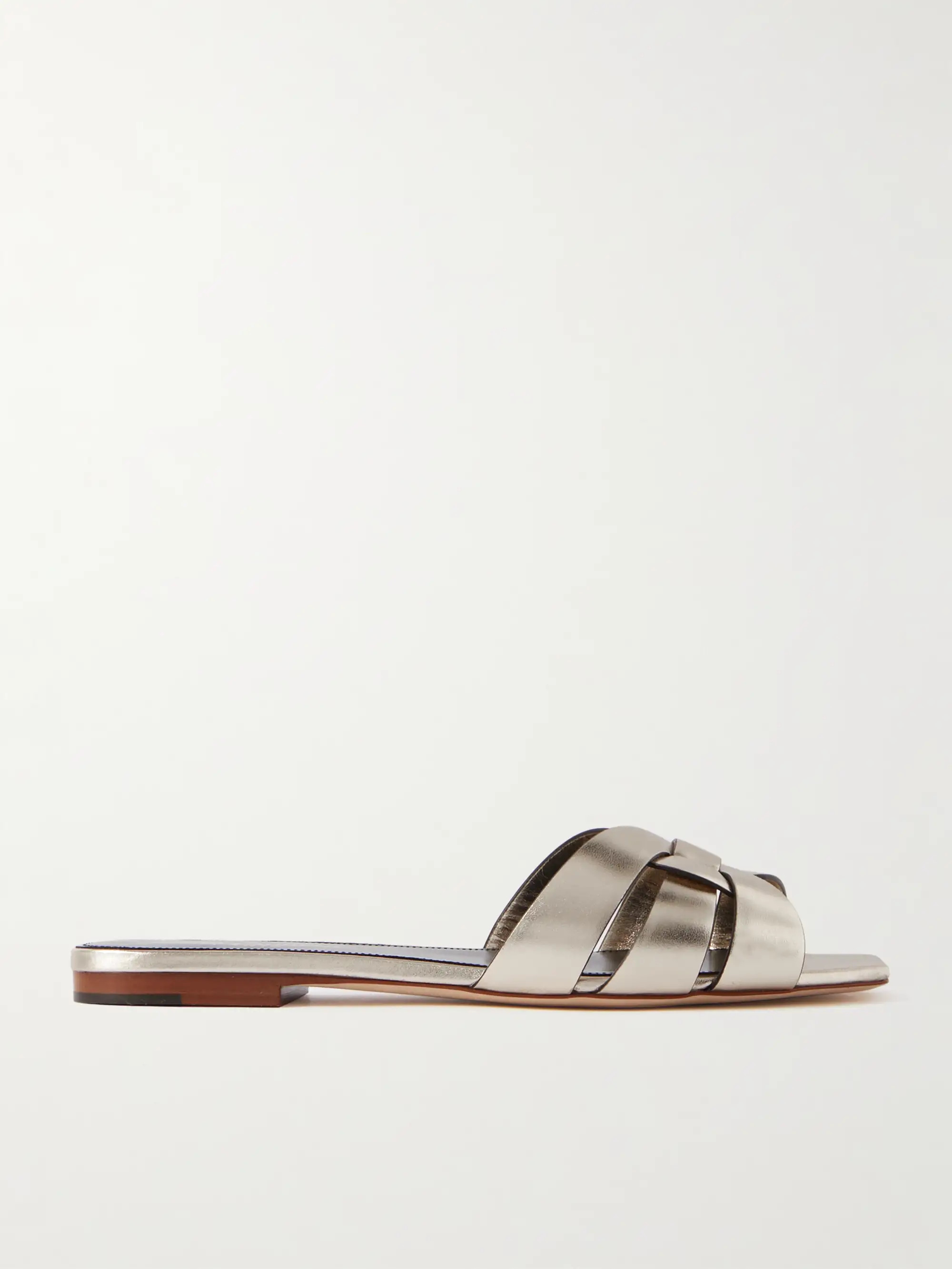Tribute woven metallic leather slides | NET-A-PORTER (UK & EU)