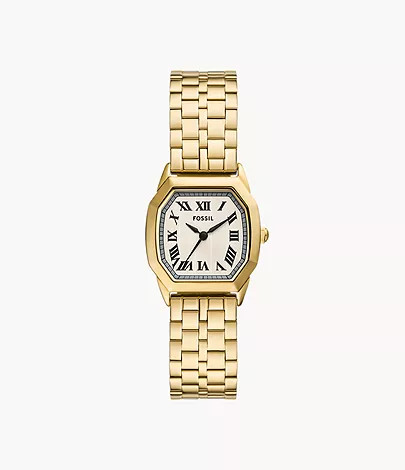 Harlow Three-Hand Gold-Tone Stainless Steel Watch | Fossil (US)