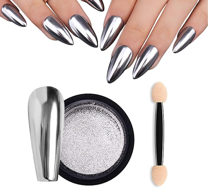 Chrome Nail Powder, Aurora Powder for Nails, Mirror Effect Nail Powder for DIY Nail Art Decoratio... | Amazon (UK)