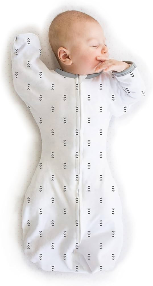 SwaddleDesigns Transitional Swaddle Sack with Arms Up Half-Length Sleeves and Mitten Cuffs, Small... | Amazon (US)