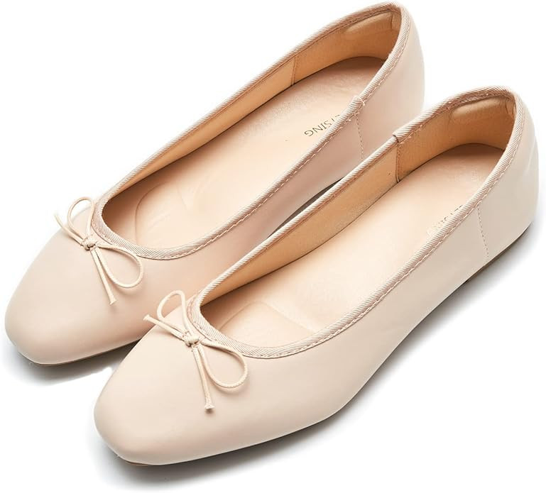 Women's Round Toe Ballet Flats Comfortable Bow Dressy Flats Shoes for Women | Amazon (US)