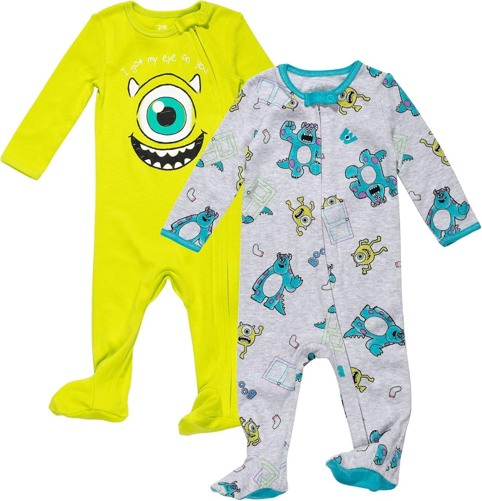 Disney Winnie the Pooh Lion King Monsters Inc. Pixar Toy Story Baby 2 Pack Sleep N' Play Coverall... | Amazon (US)