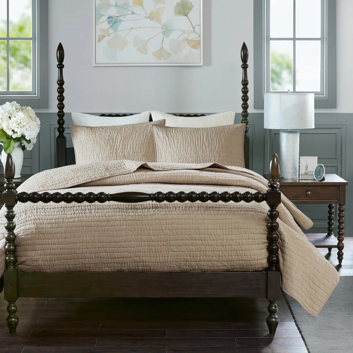 Madison Park Signature Serene 3 Piece Hand Quilted Cotton Quilt Set | Wayfair North America