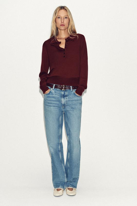 PLAIN KNIT POLO SHIRT | Zara US