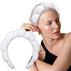 MAPICNNT Spa Headband for Washing Face, Cute White Makeup Headband, Puffy Spa Headband, Terry Tow... | Amazon (US)