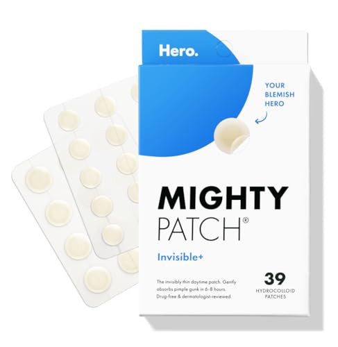 Mighty Patch™ Invisible+ Patch - Daytime Hydrocolloid Acne Pimple Patches for Covering Zits and Blemishes, Ultra Thin Spot Stickers for Face and Skin (24 Medium and 15 Small Patches) | Amazon (US)