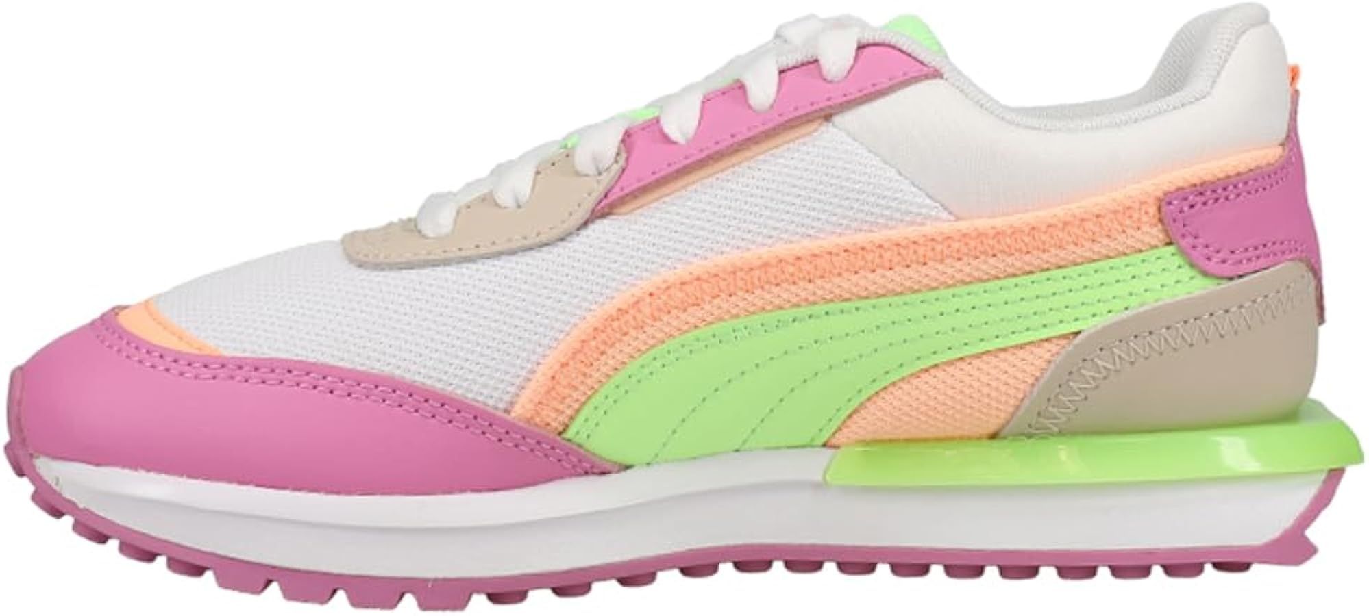 Puma - Womens City Rider Translucent Shoes, Size: 10 M US, Color: Puma White/Fizzy Lime/Opera Mau... | Amazon (US)