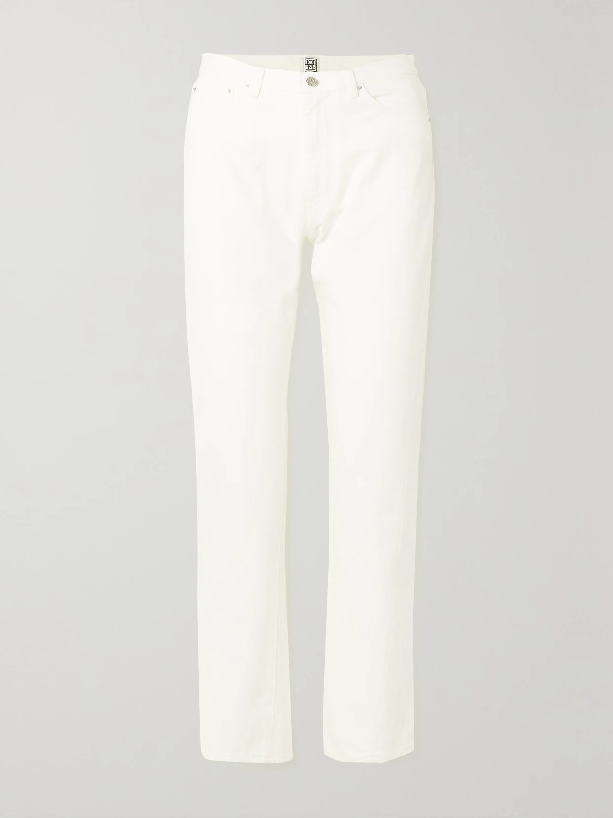 TOTEME - + Net Sustain Twisted Seam High-rise Straight-leg Organic Jeans - Ecru | NET-A-PORTER (US)