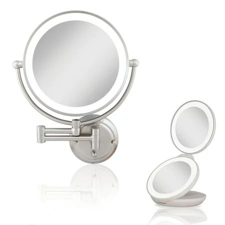 Ultimate Surround Light Wall Mount and LED Lighted Travel Makeup Mirror Bundle | Walmart (US)