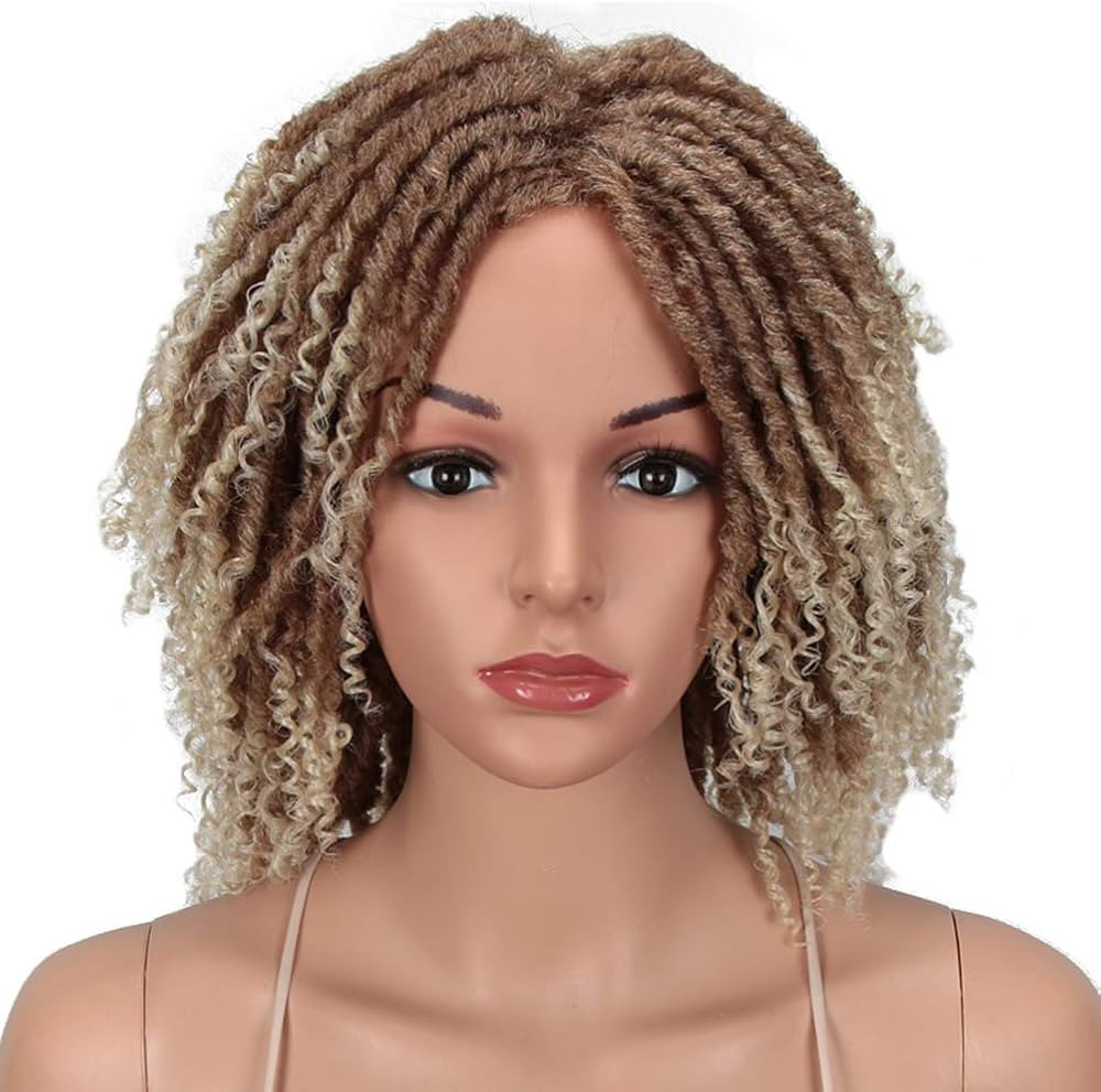 Style Icon 6" Short Dreadlock Wig Twist Wigs for Black Women Short Curly Synthetic Wigs (6", T27/... | Amazon (US)
