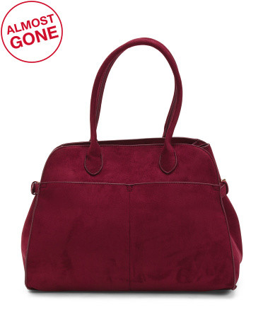 Janice Faux Suede Tote | TJ Maxx
