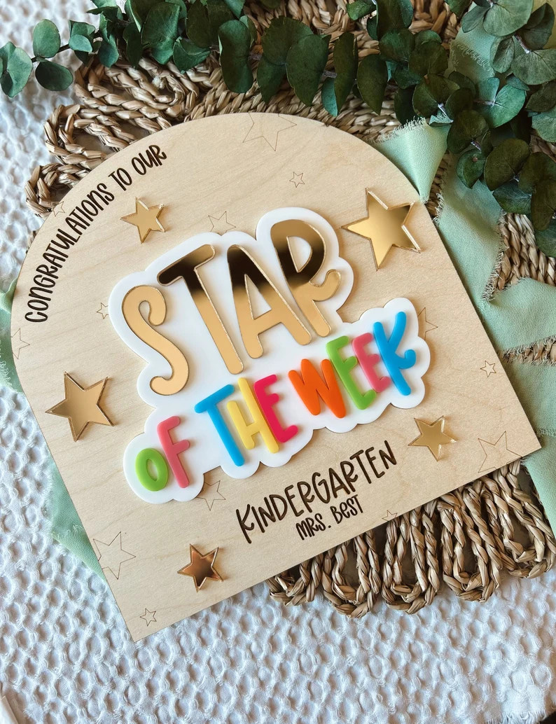 Star of the Week, Star Student, Student of the Week, Teacher Photo Prop, Teacher Sign, Classroom ... | Etsy (US)