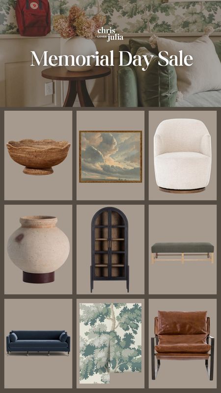 Memorial Day Sales: Lulu & Georgia

Rattan bowl, painting, wall art, swivel chair, forba pot, cabinet, bench, sofa, wallpaper, leather chair

#LTKU #LTKHome #LTKSaleAlert