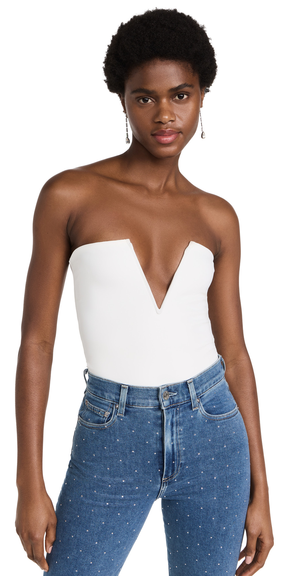 Good American Lightweight Scuba Deep V Bodysuit | Shopbop