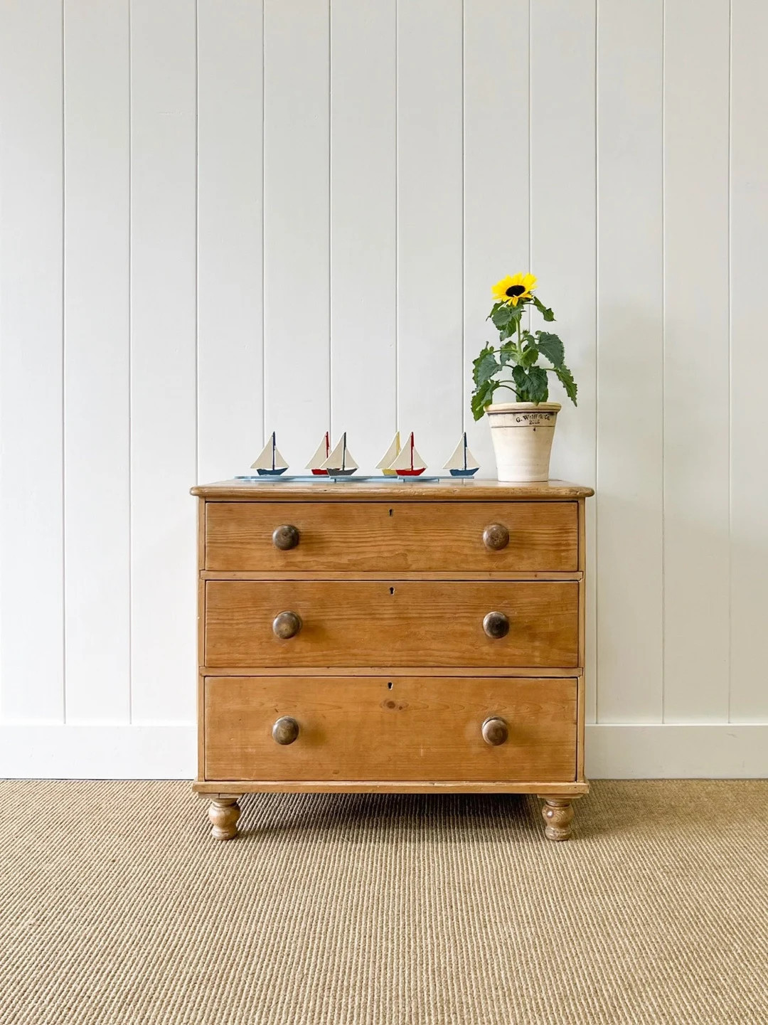 An Antique English Pine Chest of Drawers/dresser C1890 - Etsy | Etsy (US)