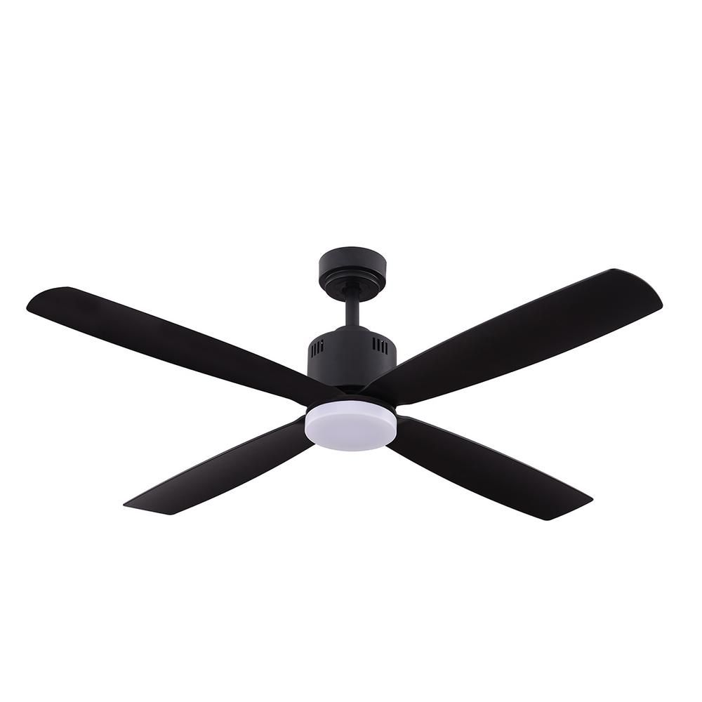 Kitteridge 52-INCH CEILING FAN with Light kit in Matte Black | The Home Depot