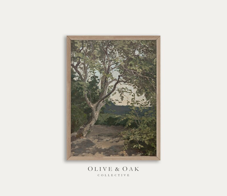 Vintage Tree Painting Print / Farmhouse Decor Art PRINTABLE / | Etsy | Etsy (US)