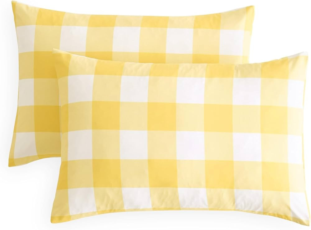Wake In Cloud - Plaid Pillow Cases, Buffalo Check Gingham Checkered Farmhouse, Set of 2 Soft Pill... | Amazon (US)