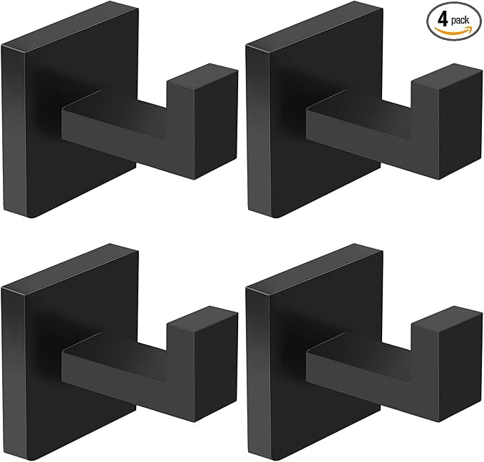 4 Pack Towel Hooks Hand Towel Holder for Bathroom Wall Livingroom Bedroom Kitchen Closet Heavy Du... | Amazon (US)